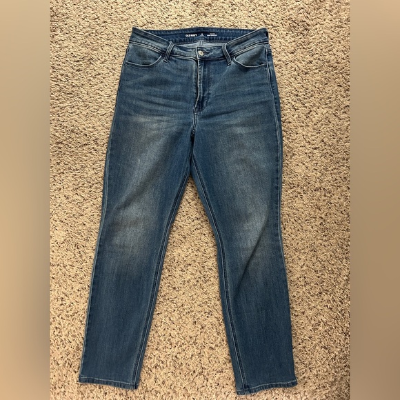 Old Navy High-Rise Wow Straight Jeans - Dark Blue Size 10 Short - Picture 2 of 4